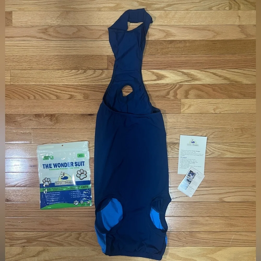 Surgisnuggly The Wonder Suit for dogs cats pets blue size XL-long 60-80 pounds